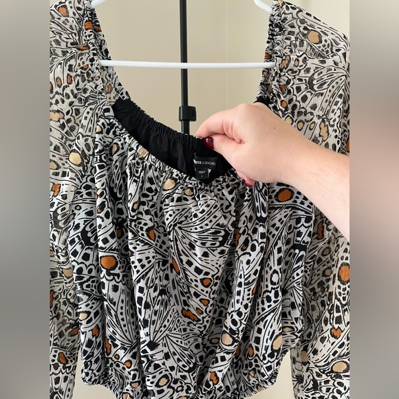 RACHEL ZOE X EXPRESS OFF THE SHOULDER PRINTED TOP - Picture 4 of 5